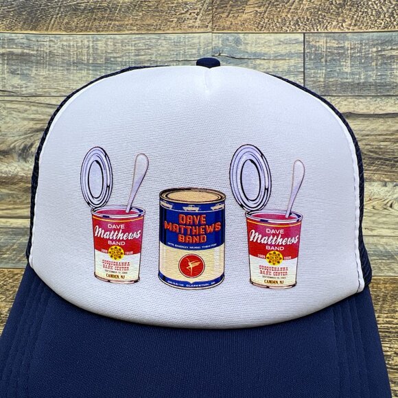 Dave Matthews Band Mens Trucker Hat Blue Snapback Soup Cans DMB Jam Band Cap - Picture 2 of 7
